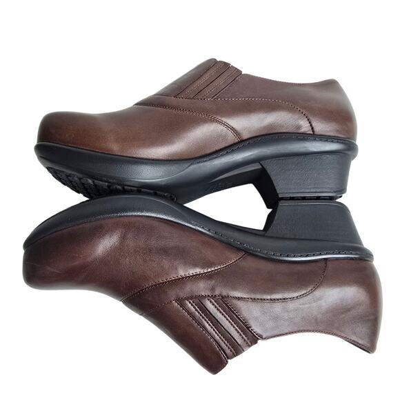 Abeo Colbie Clogs Size 8.5 Brown Leather Comfort Heels Slip Resistant Shoes - Picture 15 of 15
